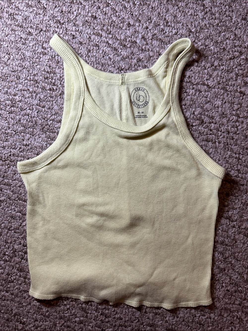 Urban Outfitters Yellow Ribbed Crop Tank
